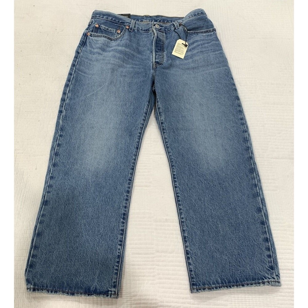 Levi's Premium 501 90s Ankle Mid Rise Button Fly Jeans Blue W32 L27 Womens